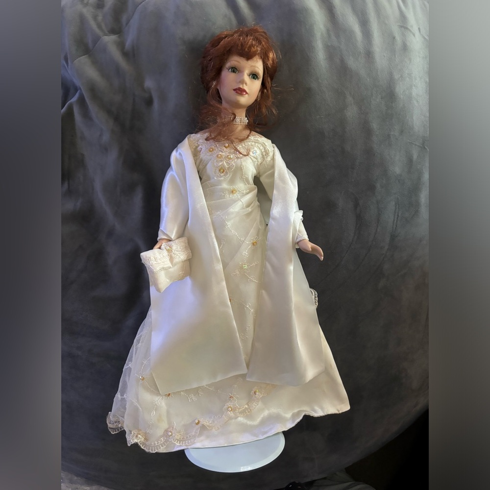 24 inches doll dress in white